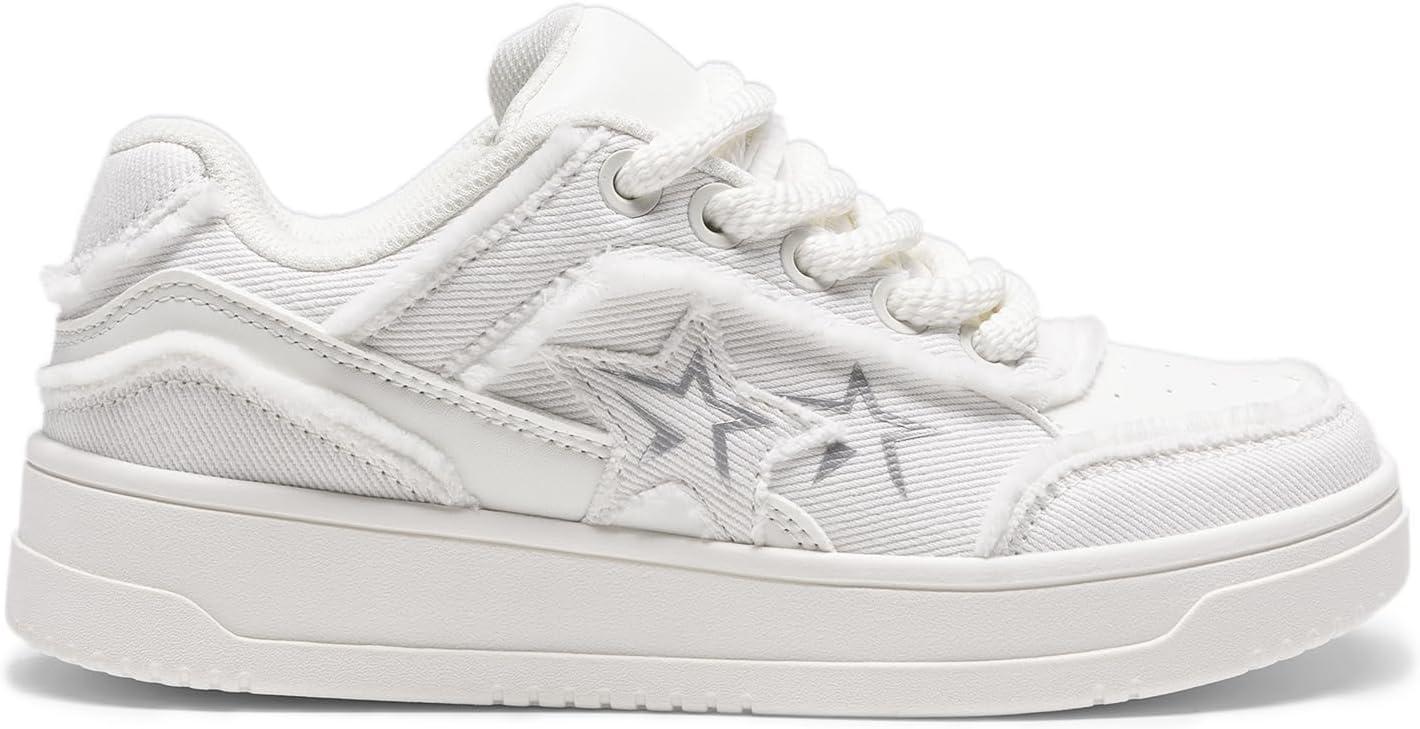 imageDREAM PAIRS Womens Sneakers Walking LaceUp Comfortable Casual Rube Flat LowTop Fashion Sneakers ShoesWhite