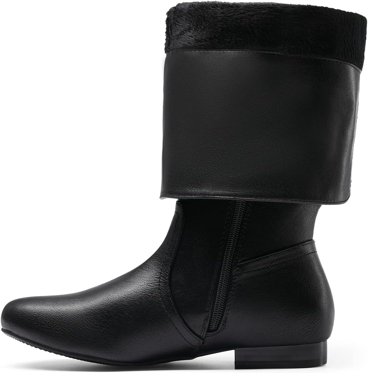 imageDREAM PAIRS Womens Wide Calf Knee High Pull On Fall Weather Winter BootsBlackPu