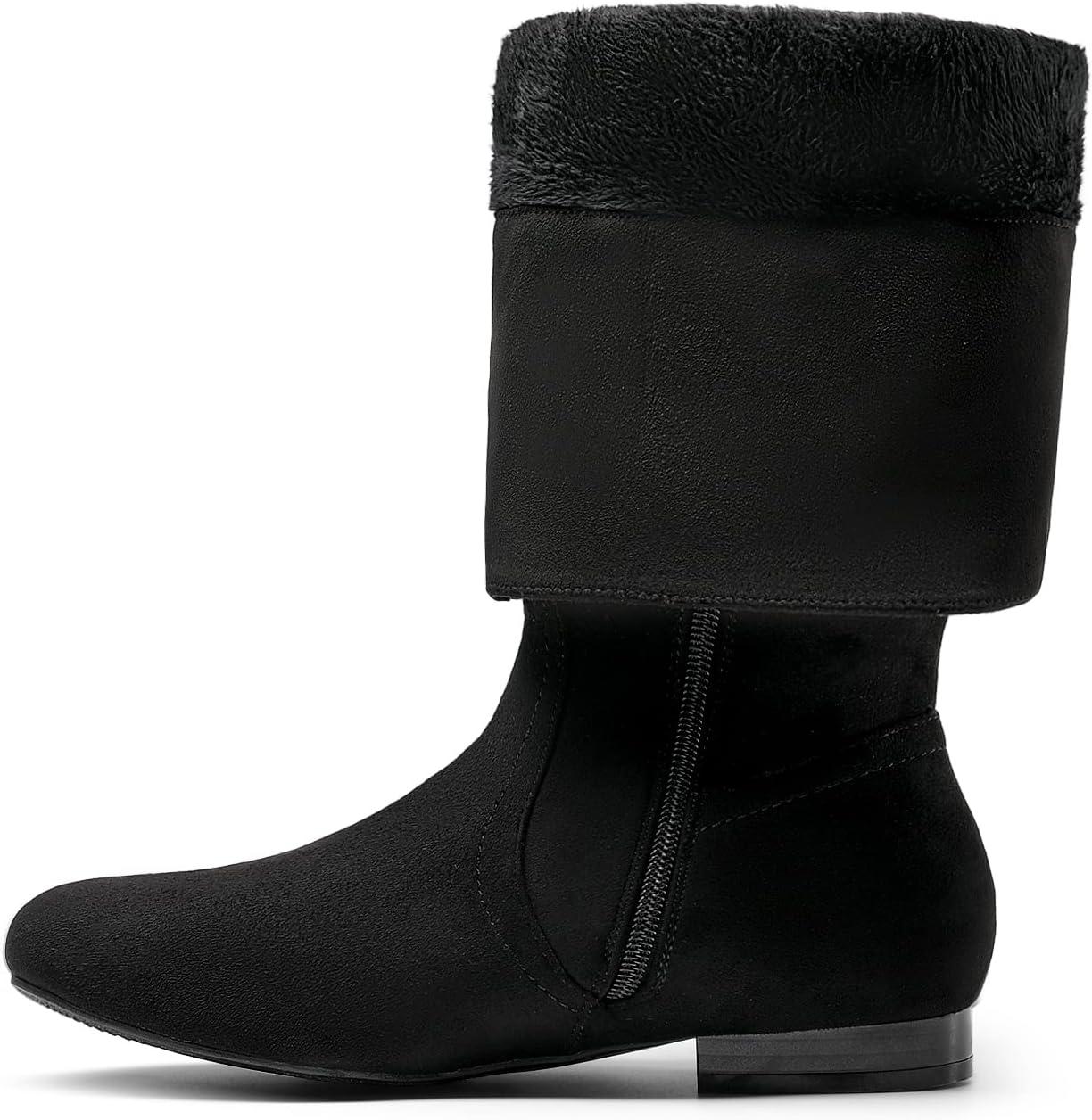 imageDREAM PAIRS Womens Wide Calf Knee High Pull On Fall Weather Winter BootsWideCalfBlack