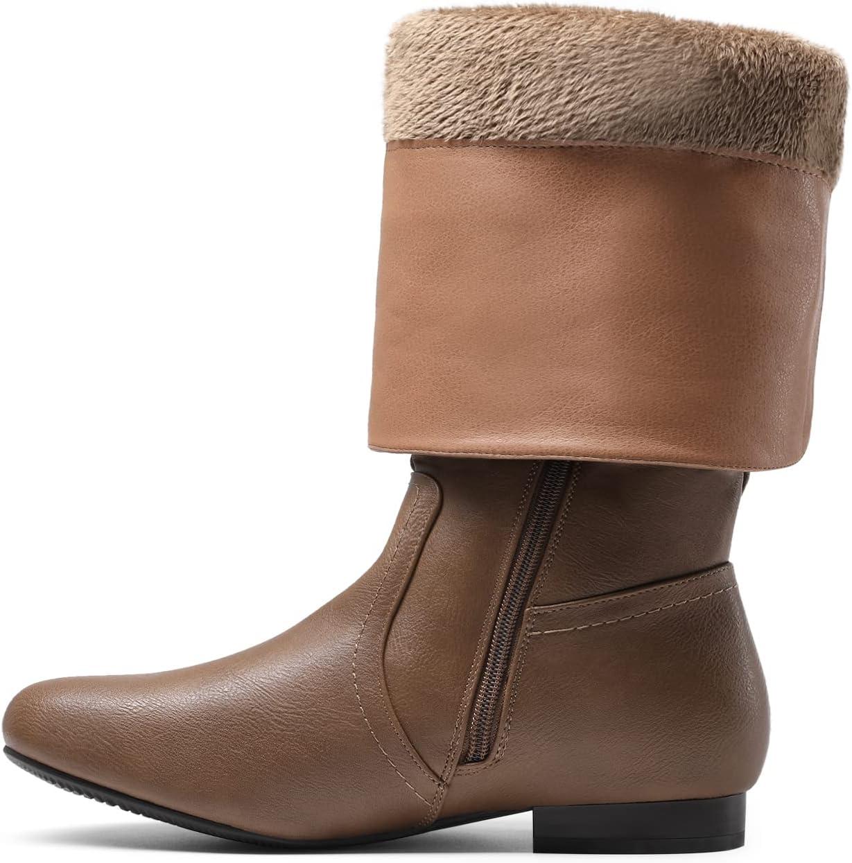 imageDREAM PAIRS Womens Wide Calf Knee High Pull On Fall Weather Winter BootsWideCalfCamel