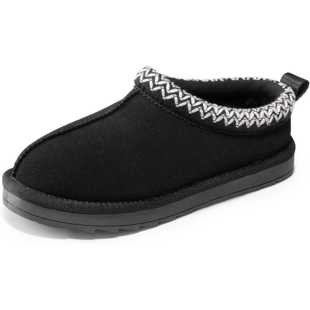 imageDREAM PAIRS Girls Boys Slippers Kids House Fuzzy Indoor Outdoor FuzzyEasy Kids Slipon Slipper for Little Kid Big KidBlack