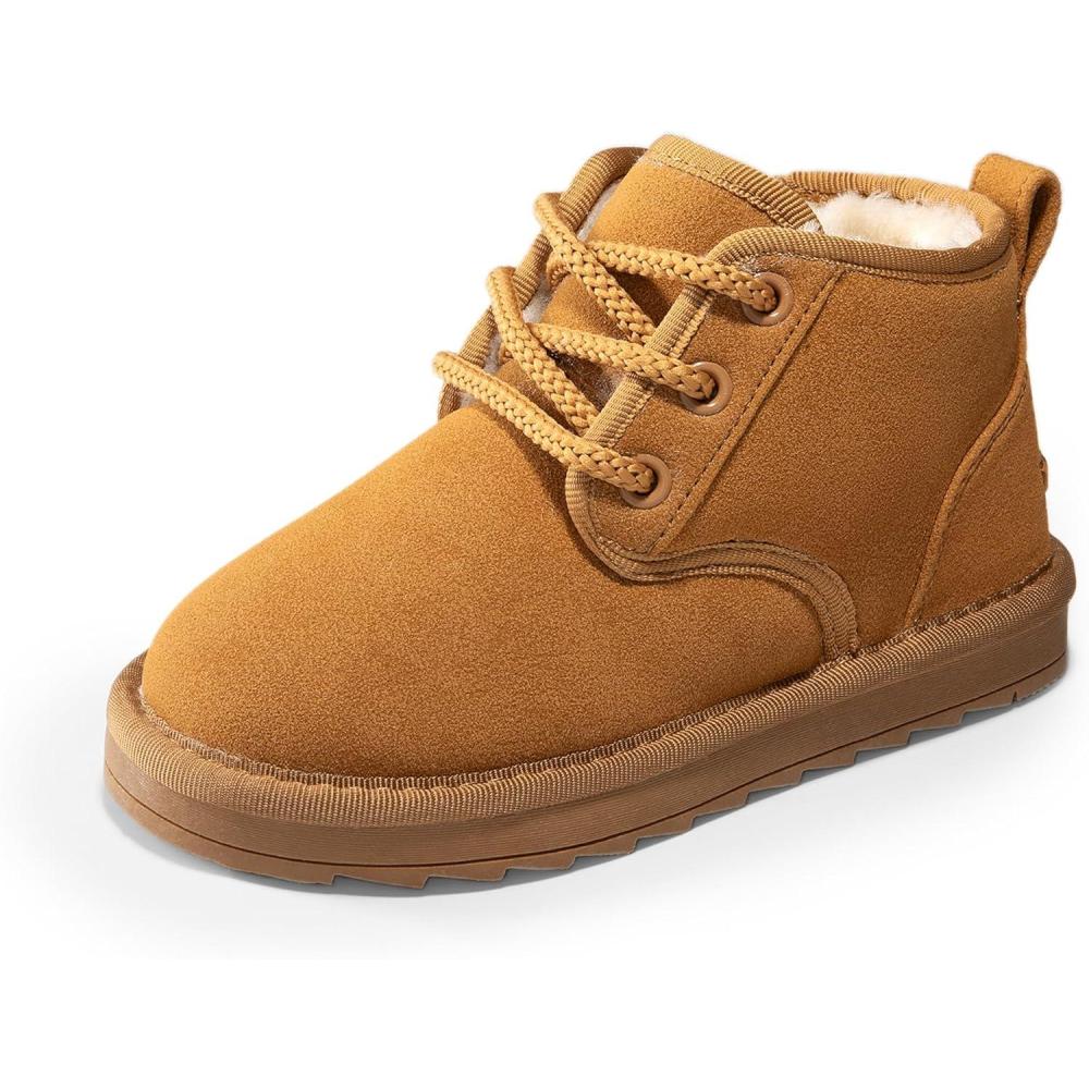 imageDREAM PAIRS Toddler Boots Kids Boys Girls Winter Zipper Warm Faux Fur FuzzyGo Kids Cozy Walking Ankle BootsChestnut