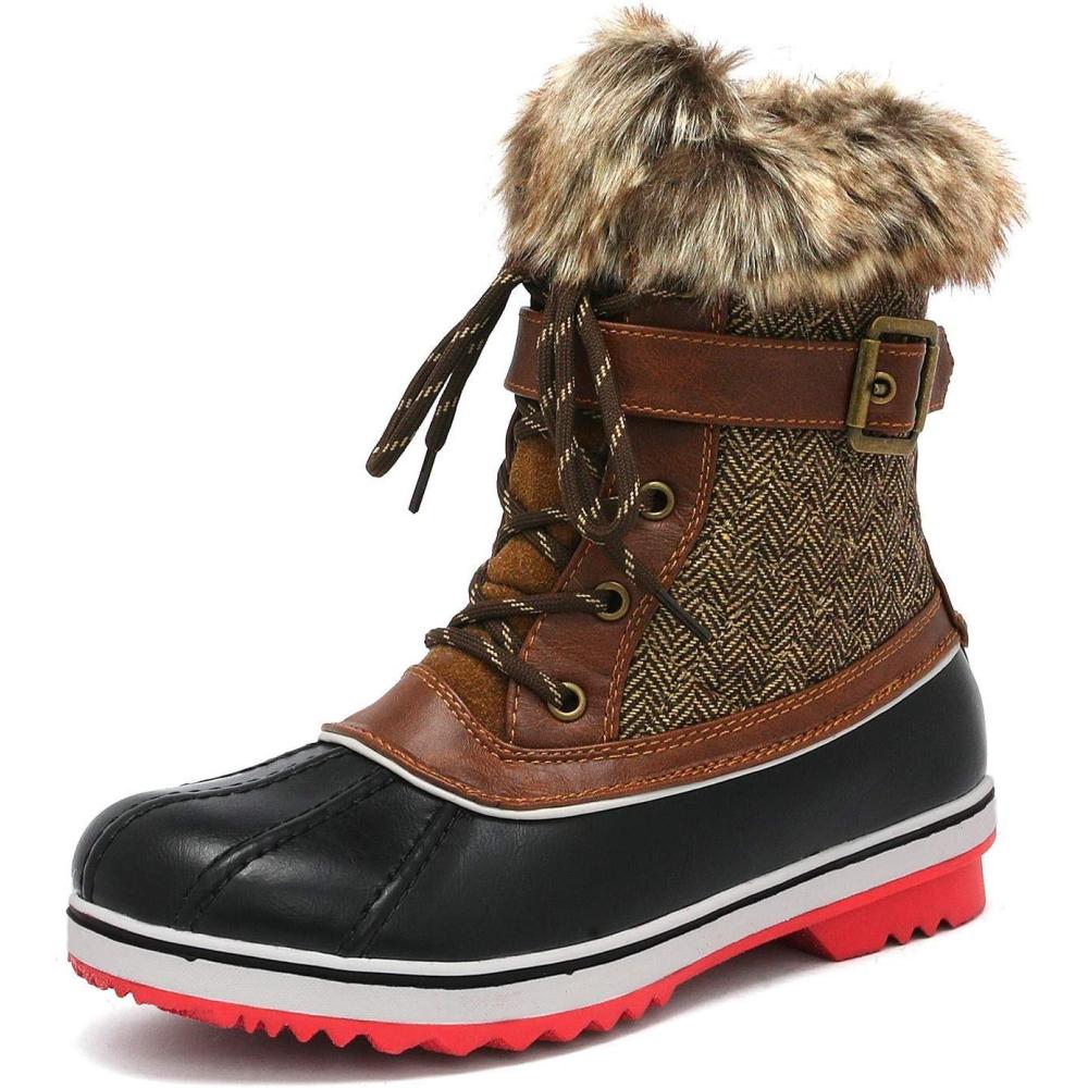 imageDREAM PAIRS Womens Mid Calf WaterProof Winter Snow Boots3brown