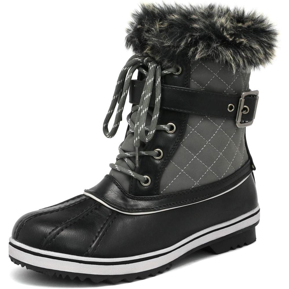 imageDREAM PAIRS Womens Mid Calf WaterProof Winter Snow Boots3grey
