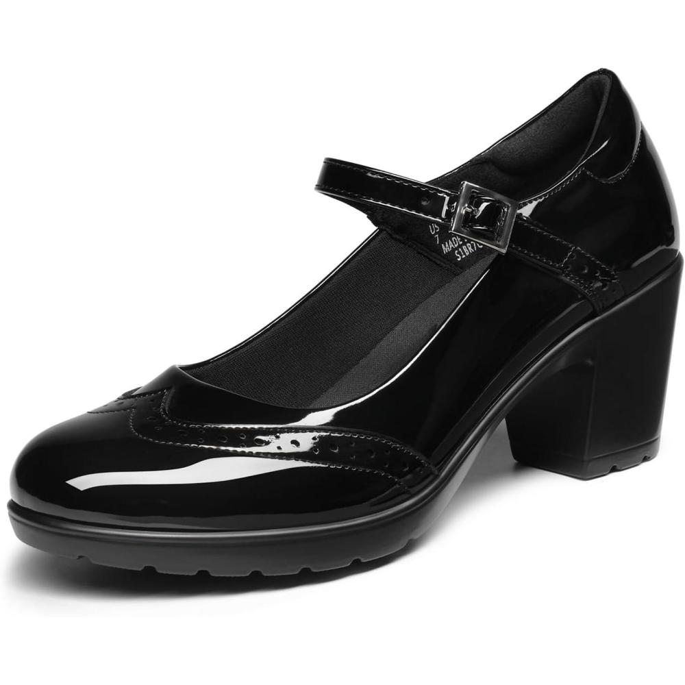 imageDREAM PAIRS Womens Oxfords Mary Jane Dress Shoes Heels for WomenBlackpat