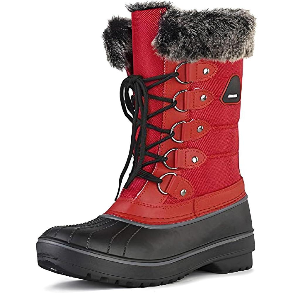imageDREAM PAIRS Womens Snow BootsRed