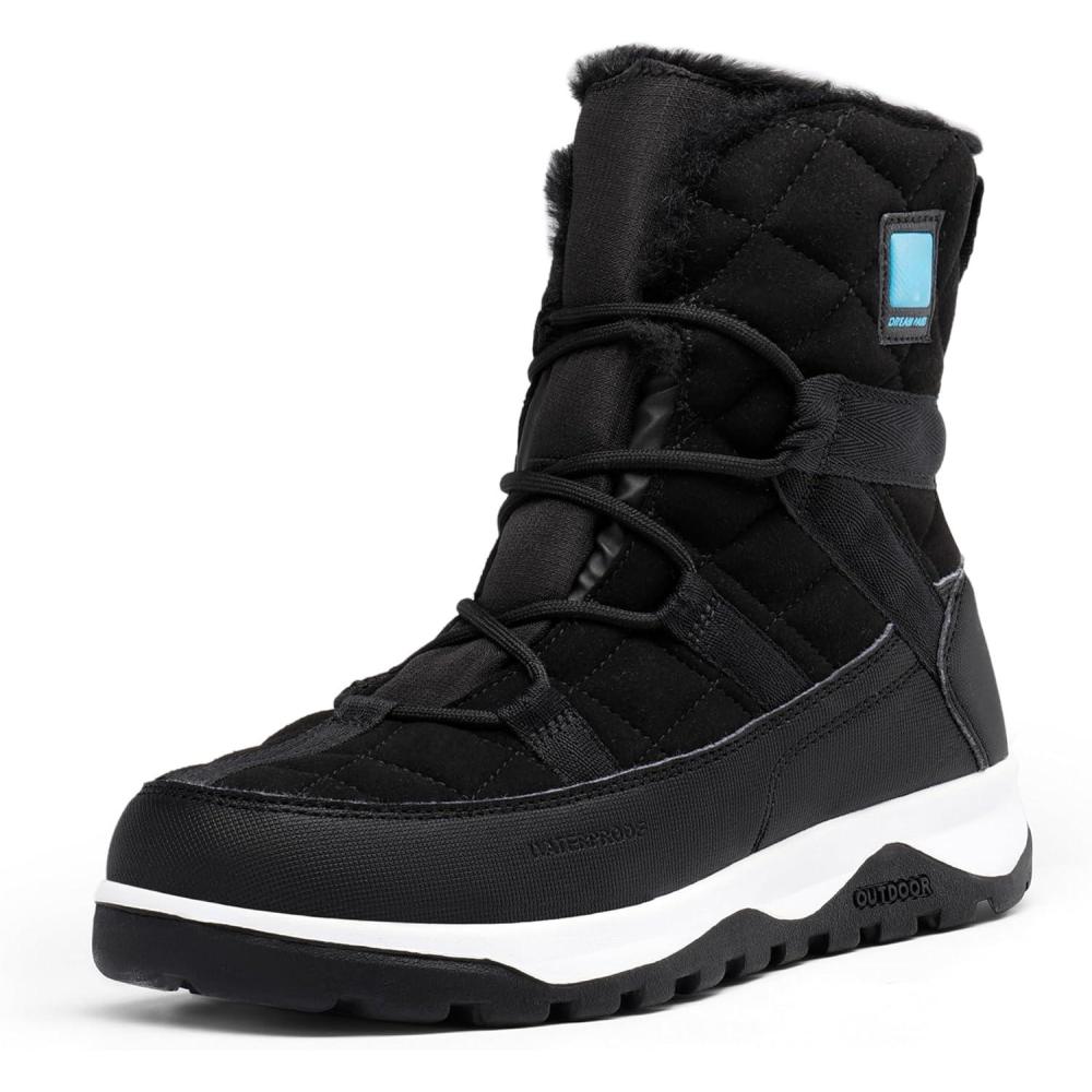 imageDREAM PAIRS Womens Winter Snow Boots Waterproof Rubber Ankle Booties with Warm Comfortable Faux Fur LiningLace Up NonSlip Outdoor Boots for Women