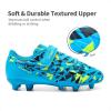 DREAM PAIRS Boys Girls Soccer Cleats Kids Football Shoes for Little/Big Kid(Royal Blue/Neon Green)