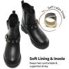 DREAM PAIRS Girls Ankle Boots Waterproof Side Zipper Booties for Little Kid/Big Kid(Black)
