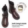 DREAM PAIRS Girls Ankle Boots Waterproof Side Zipper Booties for Little Kid/Big Kid(Brown)