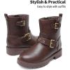 DREAM PAIRS Girls Ankle Boots Waterproof Side Zipper Booties for Little Kid/Big Kid(Brown)