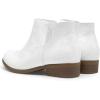 DREAM PAIRS Girls Booties Ankle Short Cowgirl Cowboy Western Boots(White)