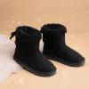 DREAM PAIRS Girls Boots Kids Winter Faux Fur Warm Snow Ankle FuzzyChic Kid’s Bow Boots for Toddler/Little Kid(Black)