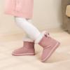 DREAM PAIRS Girls Boots Kids Winter Faux Fur Warm Snow Ankle FuzzyChic Kid’s Bow Boots for Toddler/Little Kid(Pink)