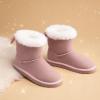 DREAM PAIRS Girls Boots Kids Winter Faux Fur Warm Snow Ankle FuzzyChic Kid’s Bow Boots for Toddler/Little Kid(Pink)