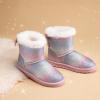 DREAM PAIRS Girls Boots Kids Winter Faux Fur Warm Snow Ankle FuzzyChic Kid’s Bow Boots for Toddler/Little Kid(Rainbow/Glitter)