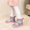 DREAM PAIRS Girls Boots Kids Winter Faux Fur Warm Snow Ankle FuzzyChic Kid’s Bow Boots for Toddler/Little Kid(Rainbow/Glitter)