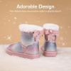 DREAM PAIRS Girls Boots Kids Winter Faux Fur Warm Snow Ankle FuzzyChic Kid’s Bow Boots for Toddler/Little Kid(Rainbow/Glitter)