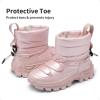 DREAM PAIRS Girls Boys Snow Boots Slip Resistant Outdoor Warm Ankle Winter Shoes Toddler/Little Kid(Pink)