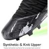 DREAM PAIRS Girls Boys Soccer Cleats Youth Firm Groud Outdoor Sports Athletic Mid-top Football Shoes for Little/Big Kid(Black)