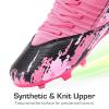 DREAM PAIRS Girls Boys Soccer Cleats Youth Firm Groud Outdoor Sports Athletic Mid-top Football Shoes for Little/Big Kid(Hot Pink/Black)