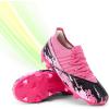 DREAM PAIRS Girls Boys Soccer Cleats Youth Firm Groud Outdoor Sports Athletic Mid-top Football Shoes for Little/Big Kid(Hot Pink/Black)