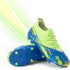 DREAM PAIRS Girls Boys Soccer Cleats Youth Firm Groud Outdoor Sports Athletic Mid-top Football Shoes for Little/Big Kid(Royal Blue/Neon Green)