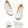 DREAM PAIRS Girls Dress Shoes Flower Girl Slip-on Bow Ballet Flats for Wedding, Party, School (Little Kid/Big Kid)(Beige/White)