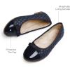 DREAM PAIRS Girls Dress Shoes Flower Girl Slip-on Bow Ballet Flats for Wedding, Party, School (Little Kid/Big Kid)(Navy/Blue)