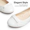 DREAM PAIRS Girls Dress Shoes Flower Girl Slip-on Bow Ballet Flats for Wedding, Party, School (Little Kid/Big Kid)(White)