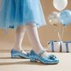 DREAM PAIRS Girls Dress Shoes Princess Shoes for Toddler Little Girl Mary Jane Low Heels Glitter Flower Party Wedding Footwear(Blue)