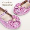 DREAM PAIRS Girls Dress Shoes Princess Shoes for Toddler Little Girl Mary Jane Low Heels Glitter Flower Party Wedding Footwear(Pink)