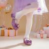 DREAM PAIRS Girls Dress Shoes Princess Shoes for Toddler Little Girl Mary Jane Low Heels Glitter Flower Party Wedding Footwear(Purple)
