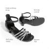 DREAM PAIRS Girls Dress Shoes Sandals Low Heels Ankle Strap Flower Wedding Party Shoes for Little Kid/Big Kid(Black)