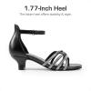 DREAM PAIRS Girls Dress Shoes Sandals Low Heels Ankle Strap Flower Wedding Party Shoes for Little Kid/Big Kid(Black)