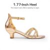 DREAM PAIRS Girls Dress Shoes Sandals Low Heels Ankle Strap Flower Wedding Party Shoes for Little Kid/Big Kid(Champagne)