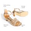 DREAM PAIRS Girls Dress Shoes Sandals Low Heels Ankle Strap Flower Wedding Party Shoes for Little Kid/Big Kid(Champagne)