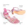 DREAM PAIRS Girls Dress Shoes Sandals Low Heels Ankle Strap Flower Wedding Party Shoes for Little Kid/Big Kid(Pink)