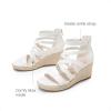 DREAM PAIRS Girls Wedge Sandals Flatform Open Toe Platform Sandals Flower Wedding Party for Little Kid/Big Kid(All White)