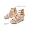 DREAM PAIRS Girls Wedge Sandals Flatform Open Toe Platform Sandals Flower Wedding Party for Little Kid/Big Kid(Camel)