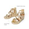 DREAM PAIRS Girls Wedge Sandals Flatform Open Toe Platform Sandals Flower Wedding Party for Little Kid/Big Kid(Gold-glitter)