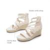 DREAM PAIRS Girls Wedge Sandals Flatform Open Toe Platform Sandals Flower Wedding Party for Little Kid/Big Kid(Ivory)