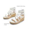 DREAM PAIRS Girls Wedge Sandals Flatform Open Toe Platform Sandals Flower Wedding Party for Little Kid/Big Kid(White)