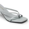 DREAM PAIRS Heels for Women Flip Flops Kitten Low Heels Open Square Toe Thong Heeled Sandals, Fashion Comfort Shoes for Party Casual Slides(Grey)