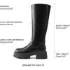 DREAM PAIRS Knee High Boots, Comfortable Chunky Platform Round-Toe Side Zip Boots for Women(Black)