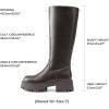 DREAM PAIRS Knee High Boots, Comfortable Chunky Platform Round-Toe Side Zip Boots for Women(Brown)