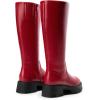 DREAM PAIRS Knee High Boots, Comfortable Chunky Platform Round-Toe Side Zip Boots for Women(Red)