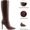 DREAM PAIRS Knee High Boots for Women, Sexy Pointed Toe Stiletto High Heel Boots, Fashion & Classic Dress Shoes(Brown)