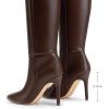 DREAM PAIRS Knee High Boots for Women, Sexy Pointed Toe Stiletto High Heel Boots, Fashion & Classic Dress Shoes(Brown)