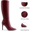 DREAM PAIRS Knee High Boots for Women, Sexy Pointed Toe Stiletto High Heel Boots, Fashion & Classic Dress Shoes(Burgundy)